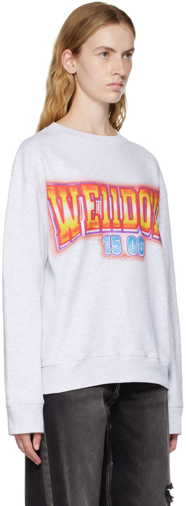 Cветр We11done We11done Crewneck Sweatshirt with Graphic Print Сірий | WD-TS3-22-765-U-GY, 1