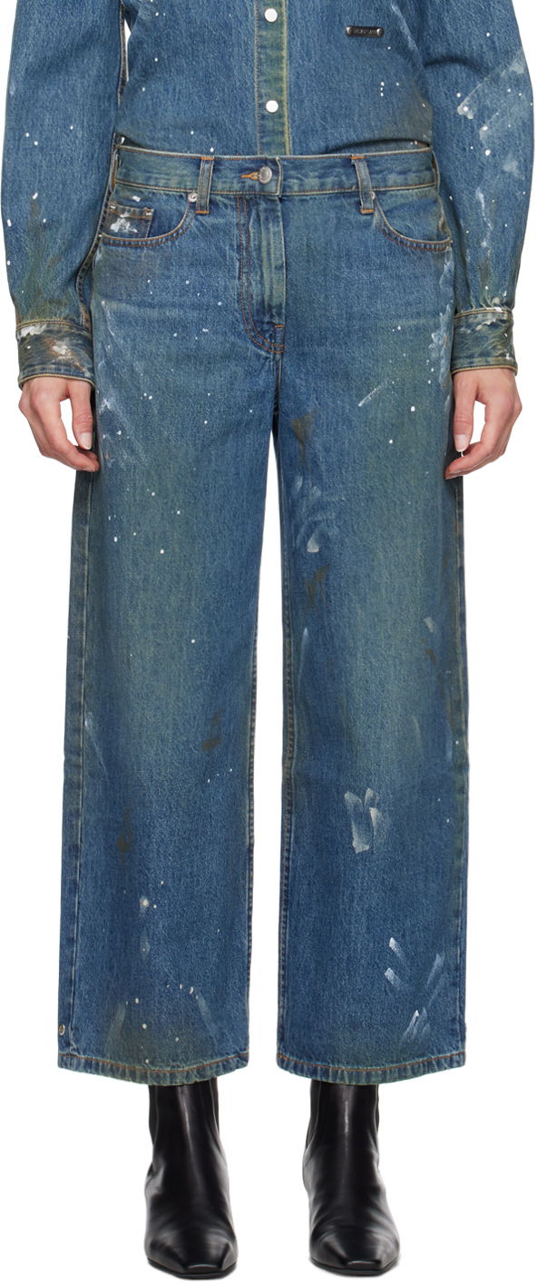 Джинси Helmut Lang Painted Wide Leg Jeans Синій | O05DW202