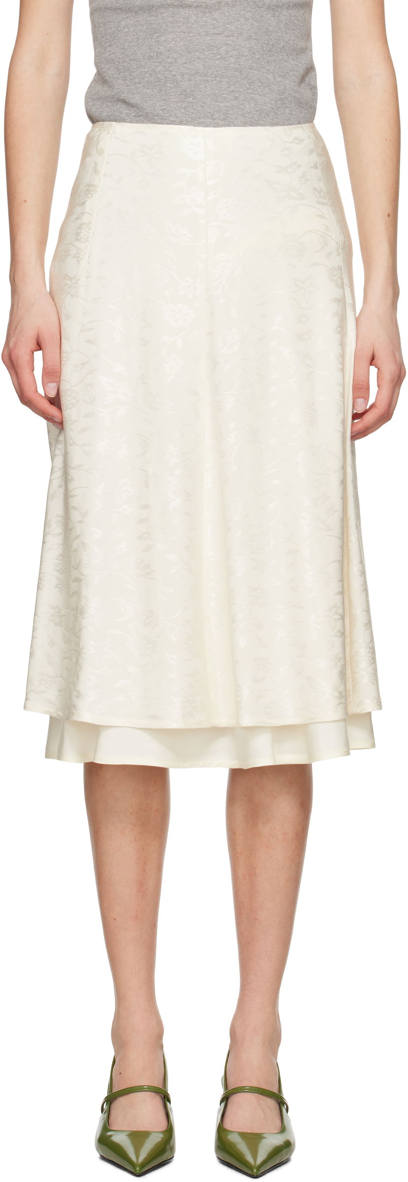 Спідниця Jil Sander Jil Sander A-Line Midi Skirt білий | J03MA0226_J20297