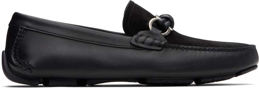 Кросівки та взуття FERRAGAMO Gancini Buckle Driver Loafers чорний | 784296