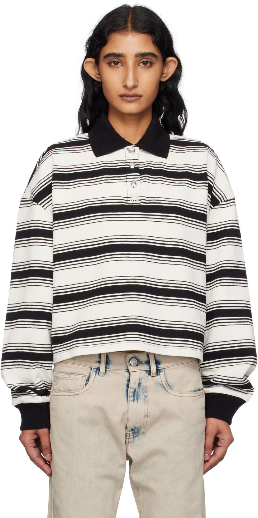 Сорочка поло AMIRI AMIRI MA Stripe Oversized Polo білий | AWJYPO1008