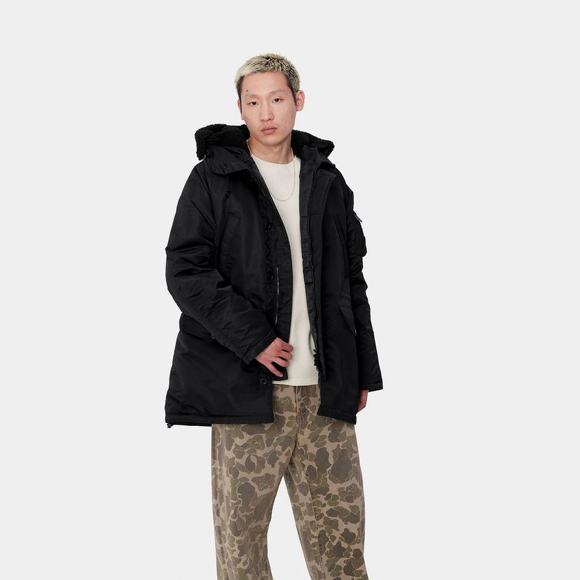 Парка Carhartt WIP Hooded Parka with Faux-Fur Lining чорний | I033929_9