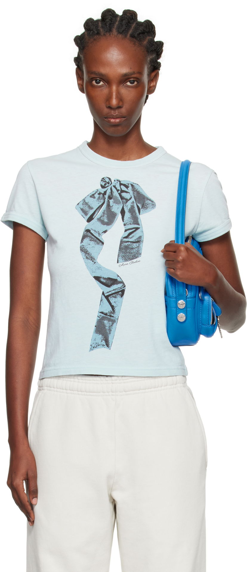 Футболка Acne Studios Acne Studios Print Bow T-Shirt Синій | AL0497-