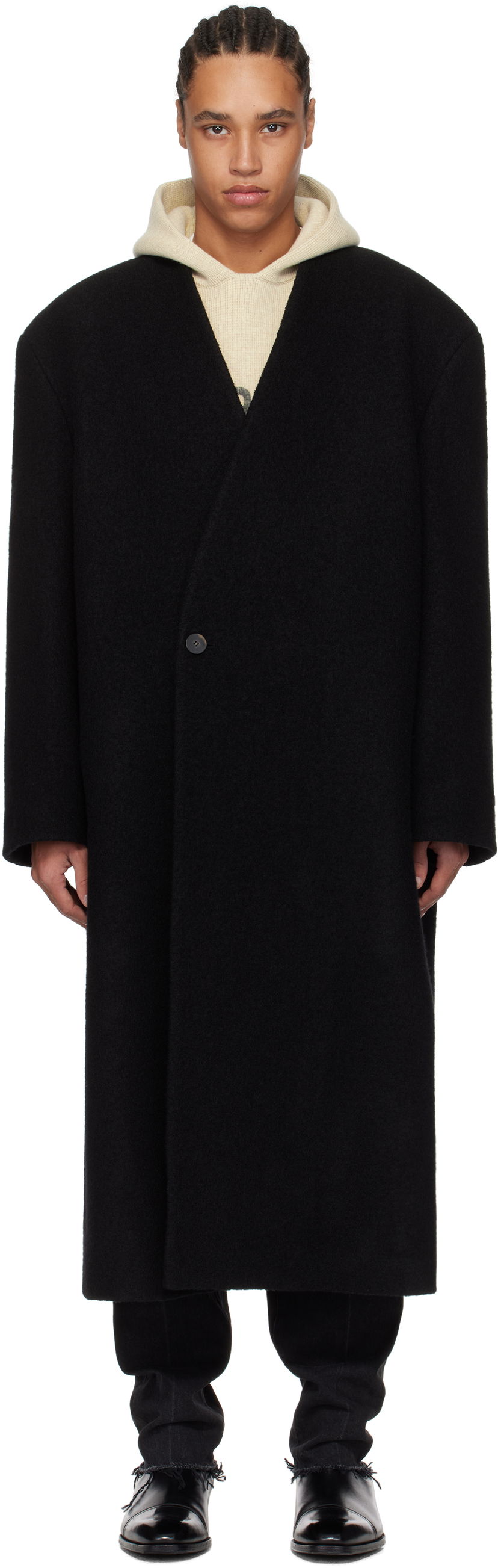 Тренчкот Fear of God Fear of God Boiled Wool Relaxed Coat чорний | FGE230-300BOW