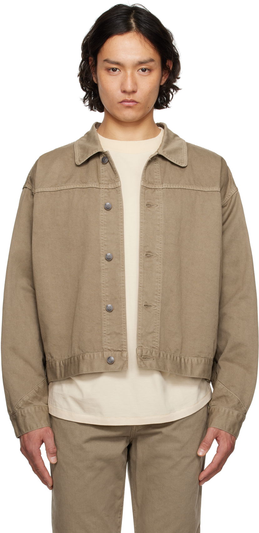 Куртка The Row The Row Marcus Cropped Canvas Jacket Коричневий | 890-W3723