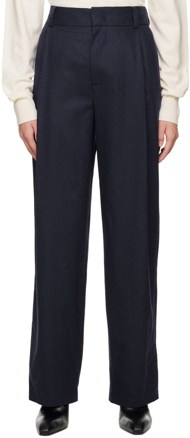 Штани We11done Wide-Leg Trousers темно-синій | WD-PT3-22-246-W-NV