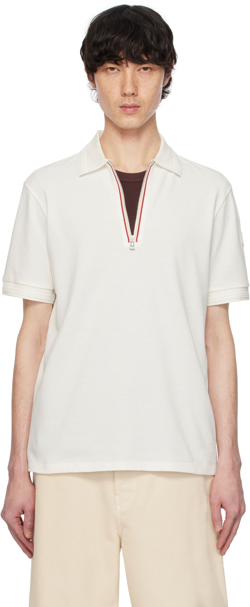 Сорочка поло Moncler Moncler Archivio Short Sleeve Polo білий | K10918A0000289A16