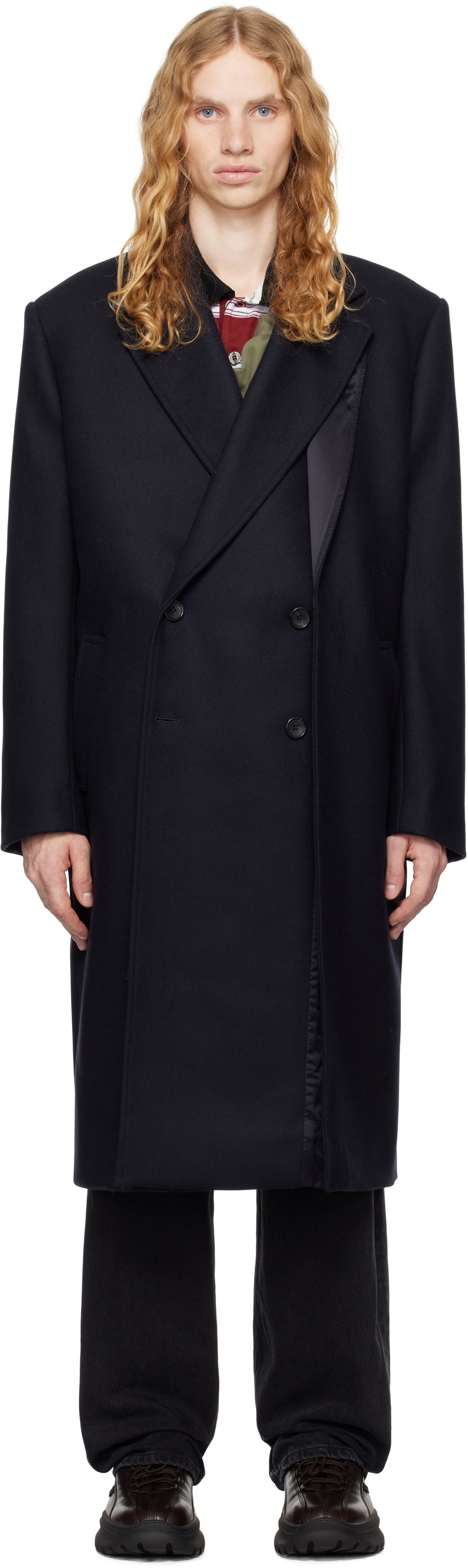 Пальто Y/PROJECT Double Front Coat Синій | 201CO006, 0