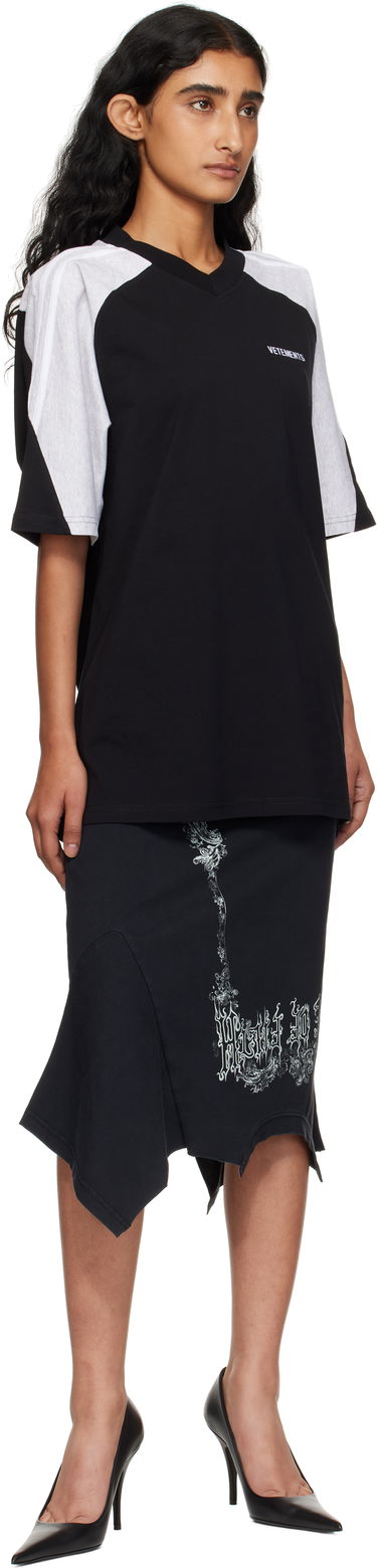 Спідниця VETEMENTS Vetements Cradle Of Filth Print Asymmetrical Midi Skirt чорний | WCF76SK690M, 3