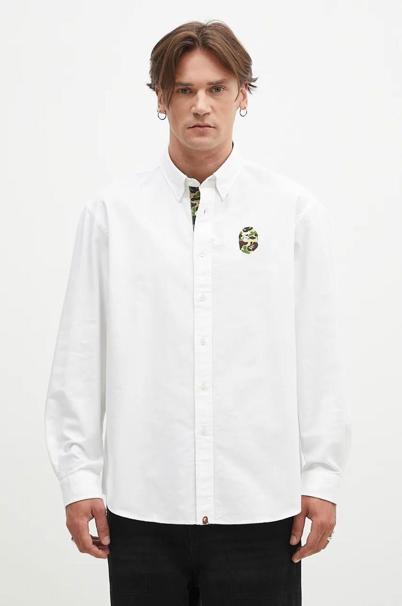 Сорочка BAPE Camo One Point Relaxed Fit Shirt білий | 1K80131008