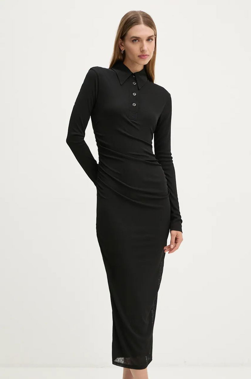 плаття Nanushka Verity Midi Dress чорний | NW24CRDR00399