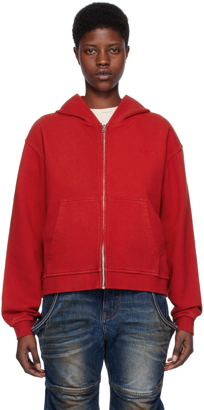 Світшоти We11done We11done Zip Hoodie Червоний | WD-TJ0-24-785-U-RD