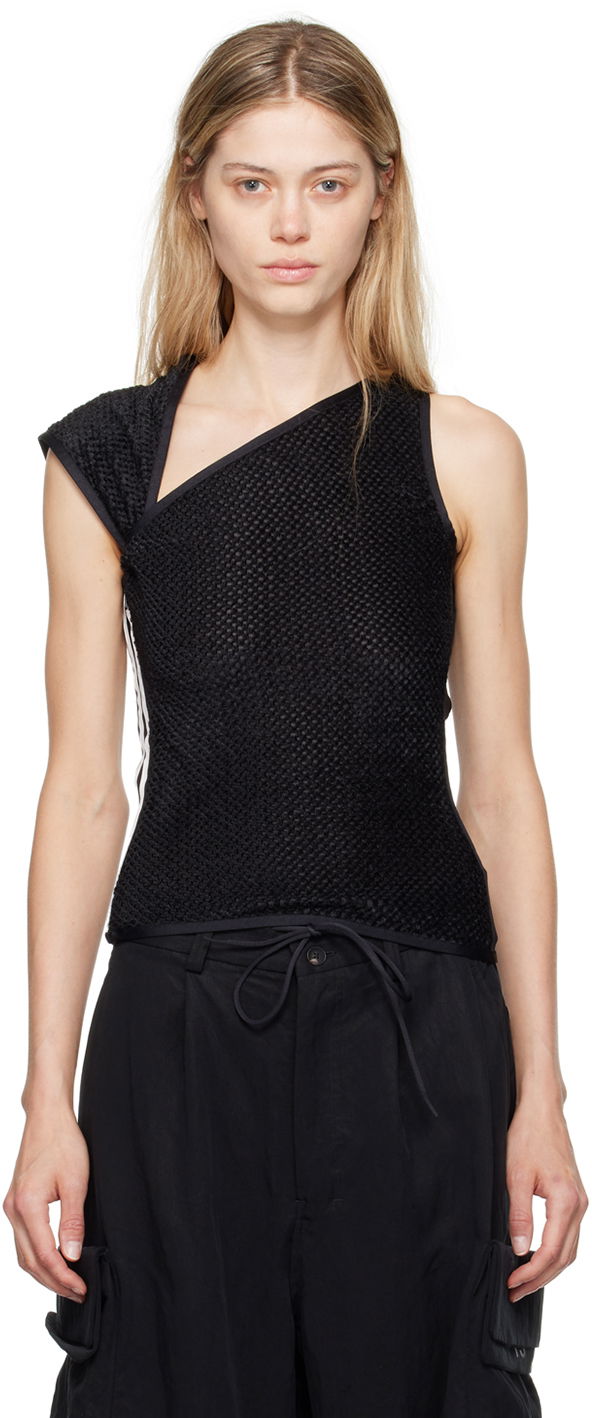 Безрукавка Y-3 Asymmetrical Mesh Tank Top чорний | IW7502