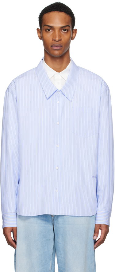 Сорочка We11done We11done Striped Layered Shirt Синій | WD-SH2-25-182-M-BL, 0