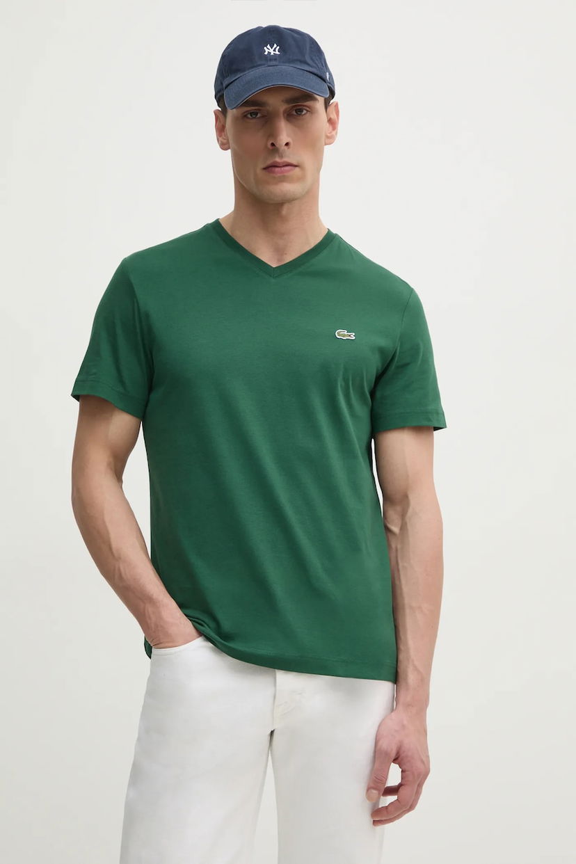 Футболка Lacoste Lacoste V-Neck T-Shirt Зелений | TH5077