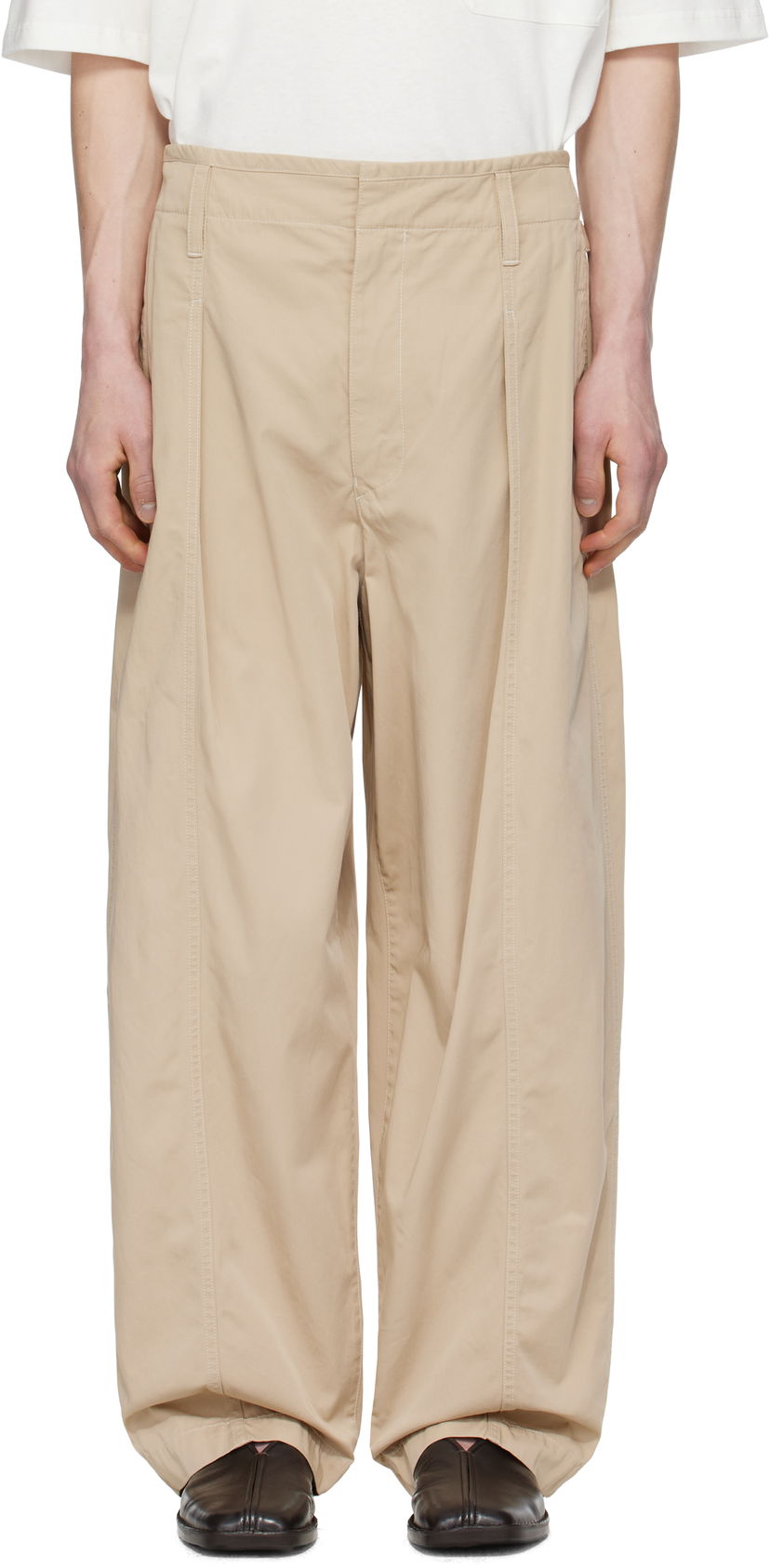 Штани LEMAIRE Lemaire Maxi Pleated Trousers бежевий | PA1202 LF1352