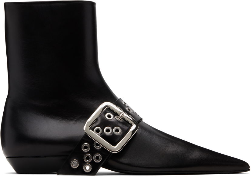 Кросівки та взуття Jil Sander Jil Sander Eyelet Buckle Ankle Boots чорний | J15WU0105_P8226