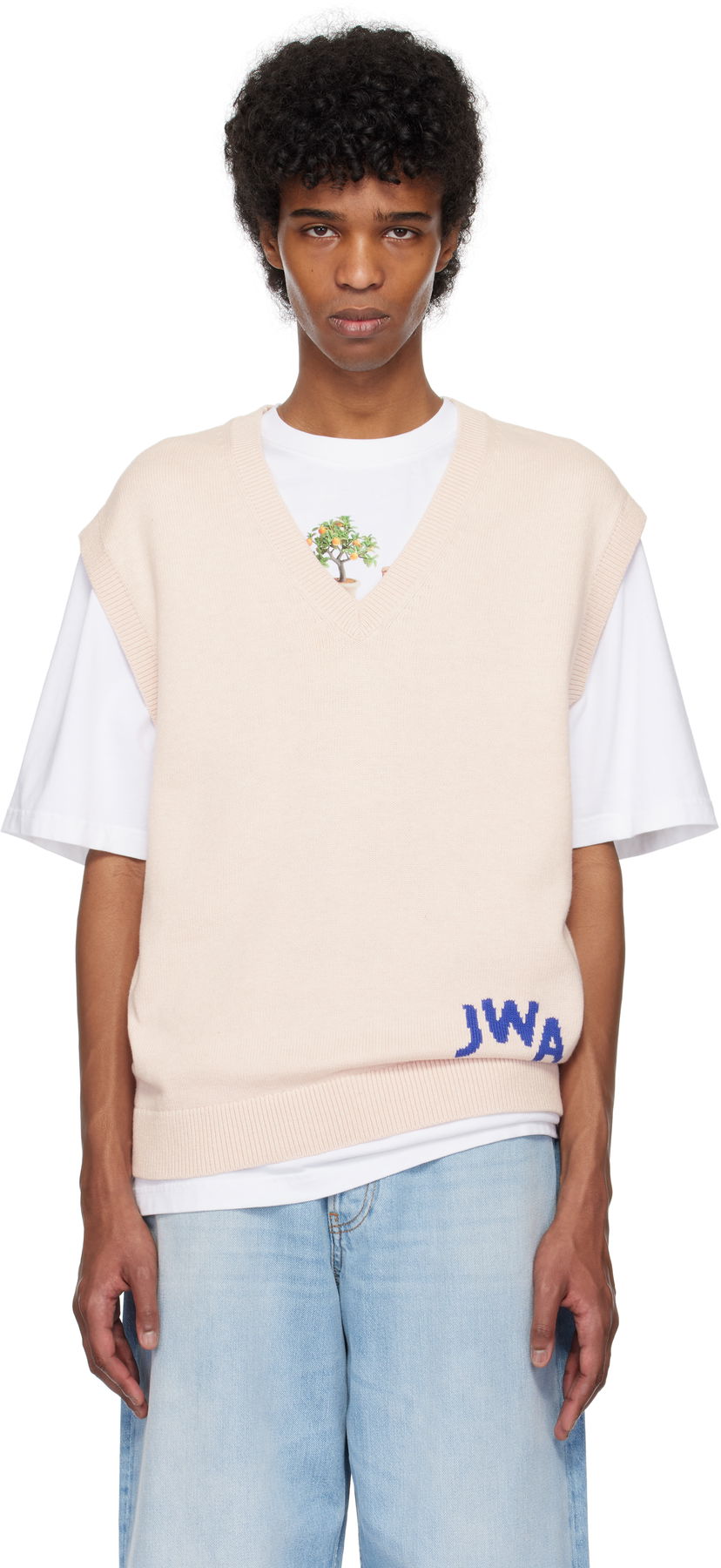 Жилет JW Anderson JW Anderson 'JWA' V-Neck Knit Vest Рожевий | KW1349-YN0398
