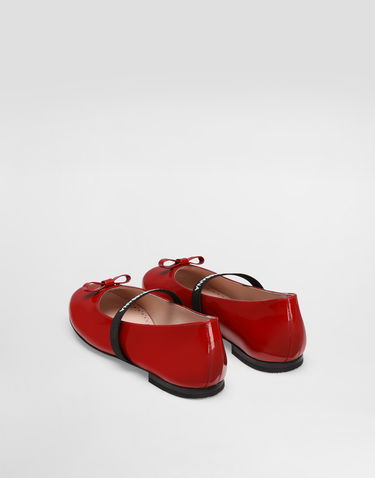 Аксесуари Dolce & Gabbana Dolce & Gabbana Patent Leather Ballet Flats with Elastic and Bow Червоний | D11294A483187124, 2