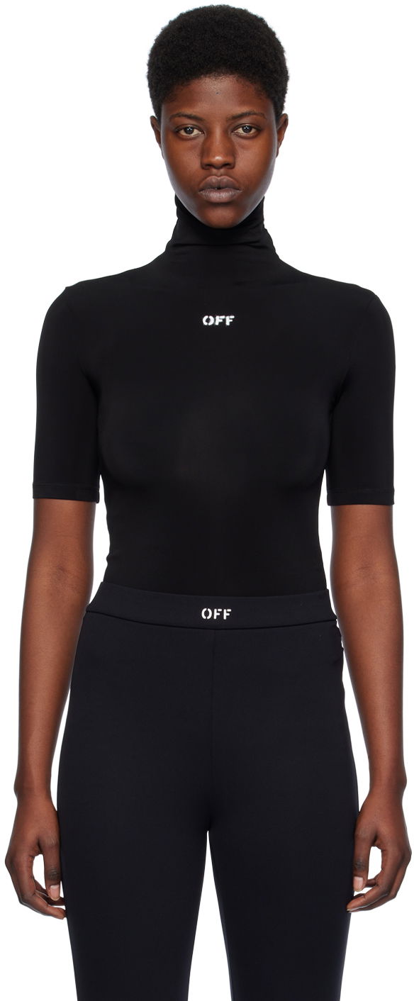 Cветр Off-White Black 'Off' Stamp Turtleneck чорний | OWAD137C99JER0021001
