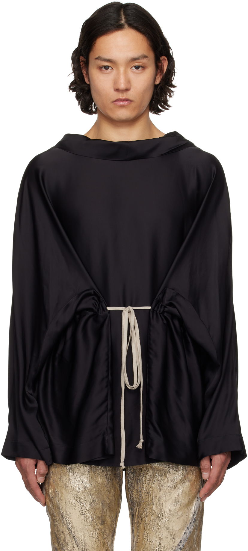 Cветр Rick Owens Rick Owens Hollywood Tunic Hoodie чорний | RR01E5702 SCH