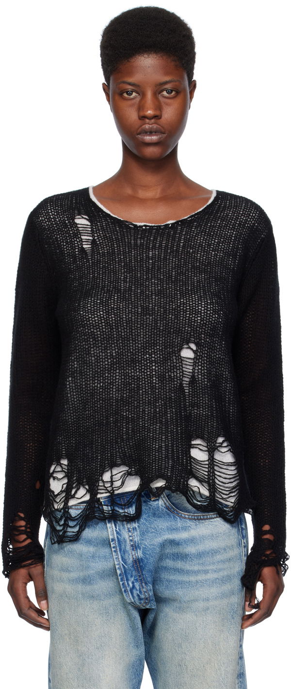 Cветр R13 R13 Layered Distressed Knit Sweater чорний | R13WY206-Y122B