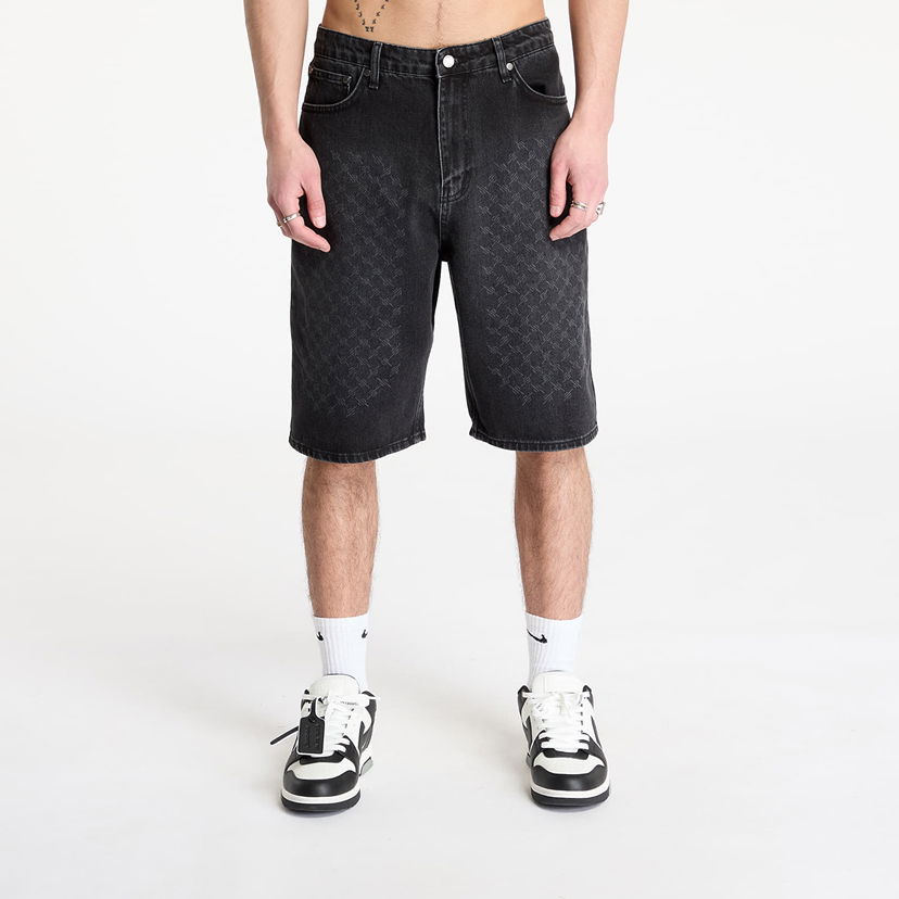 Шорти DAILY PAPER Daily Paper Laser Monogram Denim Shorts чорний | 2511132