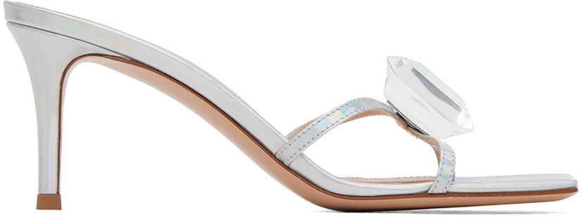 Кросівки та взуття Gianvito Rossi Jaipur Rhinestone Heeled Sandals Металік | G16780.70RIC.MET
