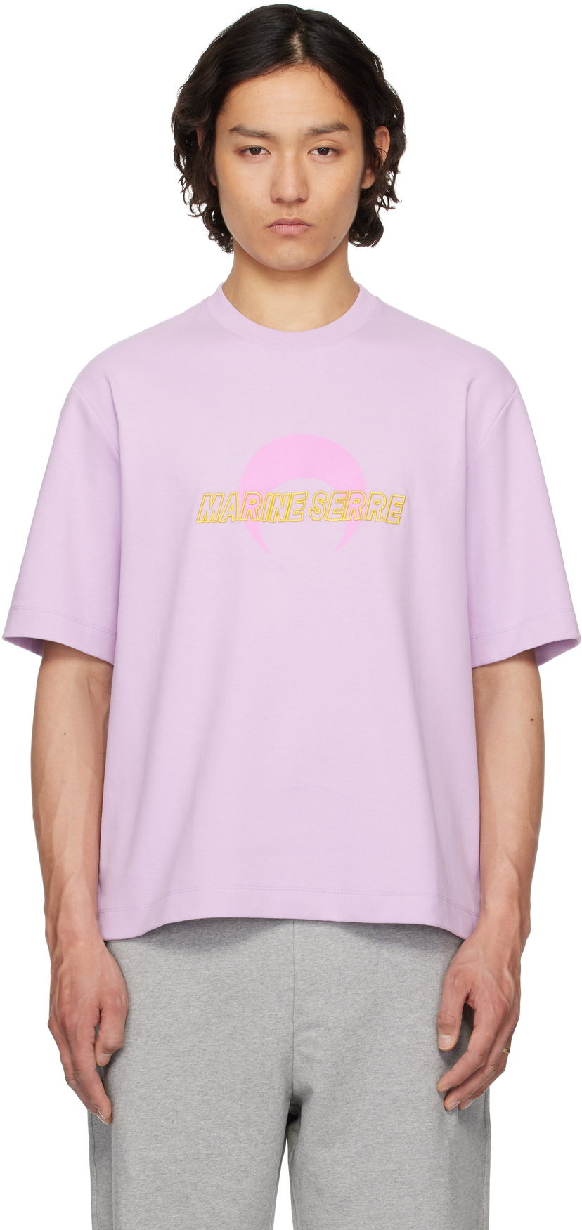 Футболка Marine Serre Marine Serre MS Sport Relaxed Jersey T-Shirt Фіолетовий | UTT001A CJER0072