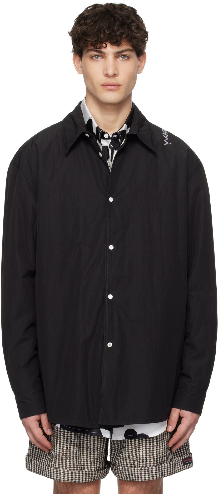 Сорочка Marni Marni Crinkled Nylon Blend Overshirt чорний | CUMU0333SW UTP786