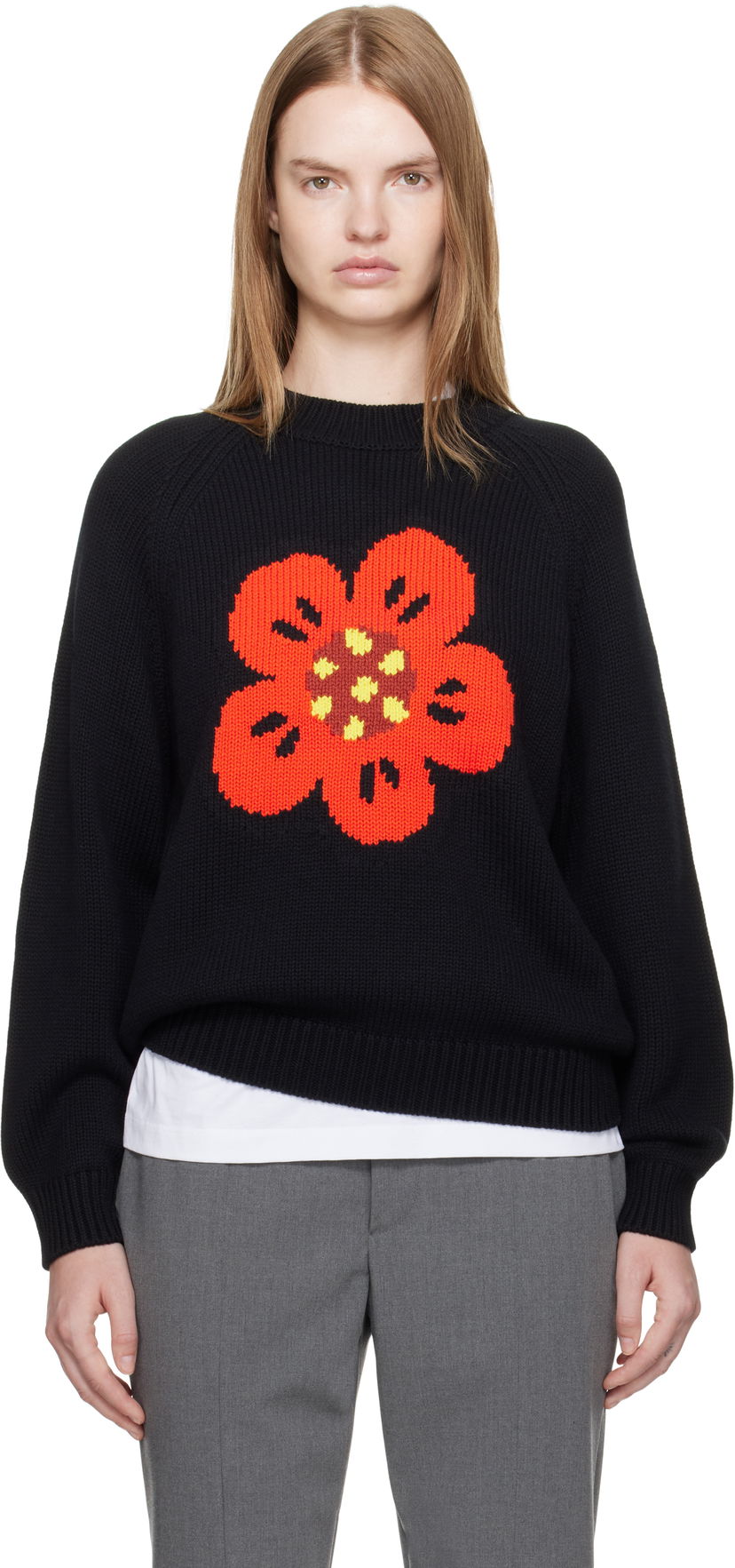 Cветр KENZO Kenzo Paris 'Boke Flower' Knit Sweater чорний | FF62PU7193LA