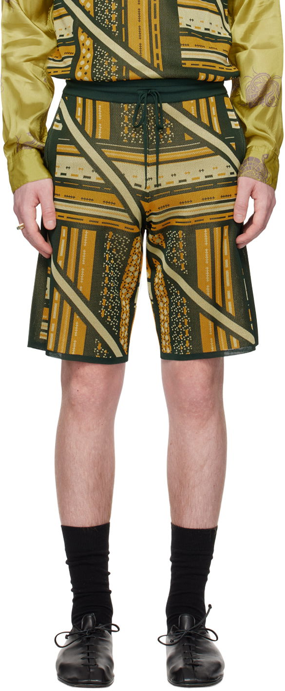 Шорти Ahluwalia Ahluwalia Kalonji Knit Shorts Зелений | M-AHLU-KN009-SS23-YA03-GR