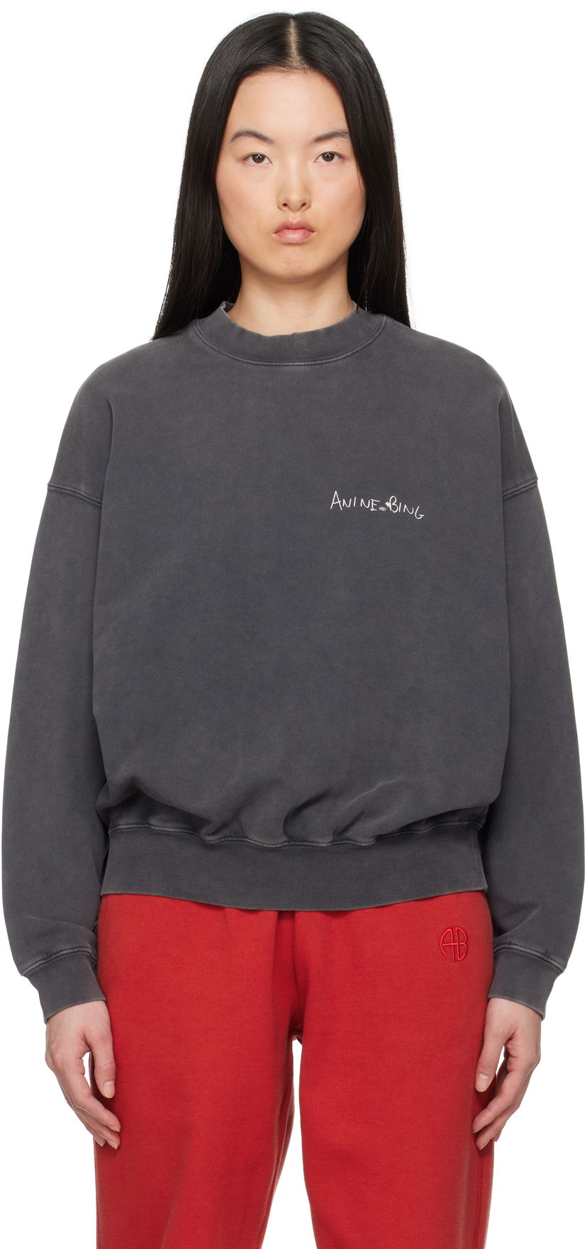 Світшоти Anine Bing Anine Bing Jaci Lyrics Sweatshirt Сірий | A-08-10904-WBL1