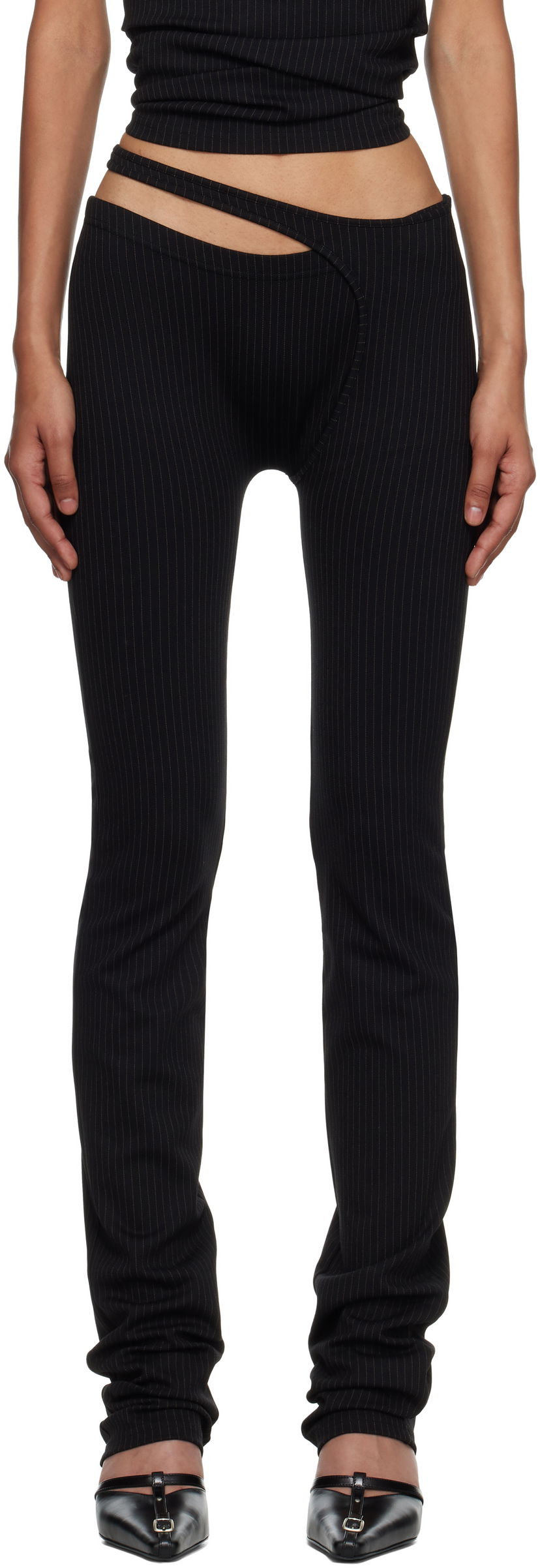 Легінси Ottolinger Ottolinger Ada Pinstripe Leggings чорний | 102-800603-03