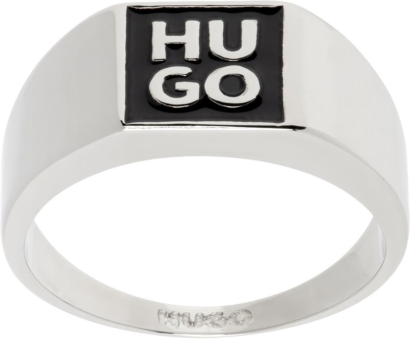 Кільце BOSS Hugo Logo Enamel Ring Металік | 50544511