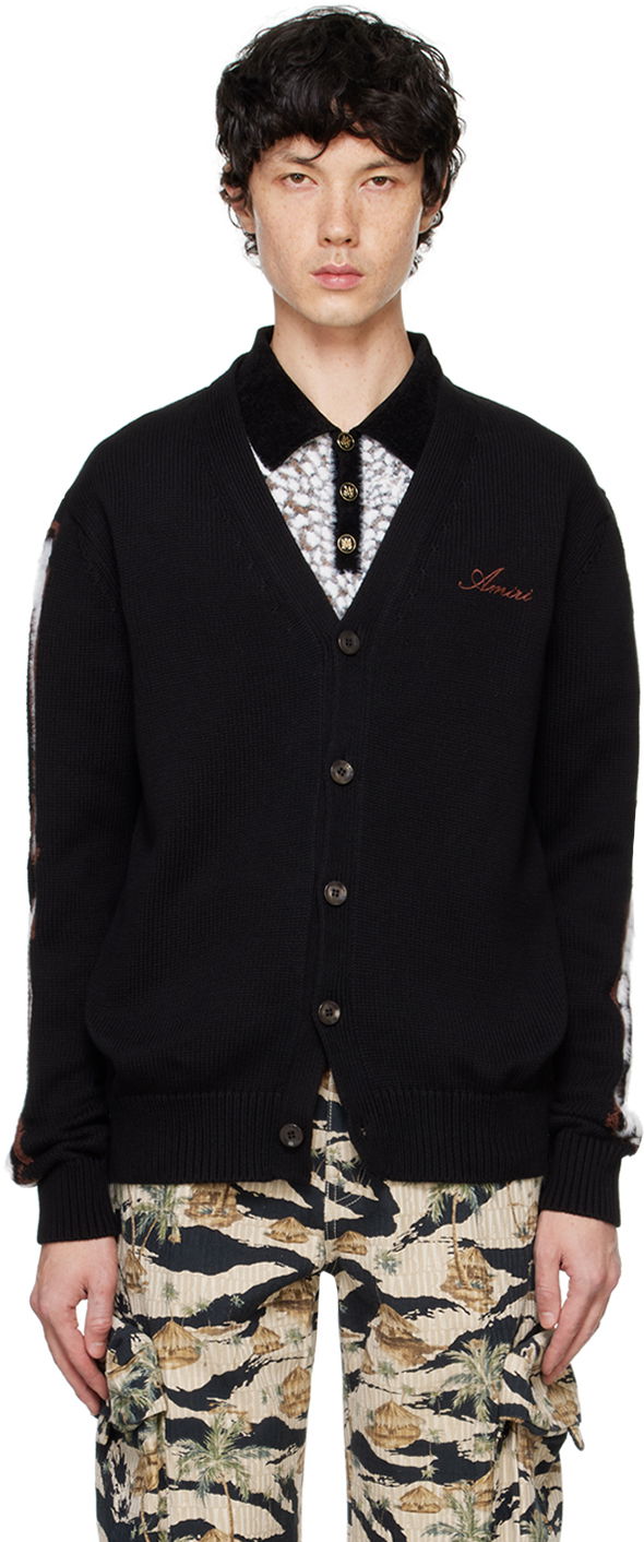 Cветр AMIRI AMIRI Leopard Bones Cardigan чорний | AMKNCD1035