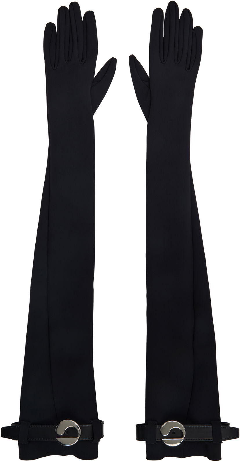 Рукавички Coperni Coperni Logo Belted Jersey Long Gloves чорний | COPAC06F5030