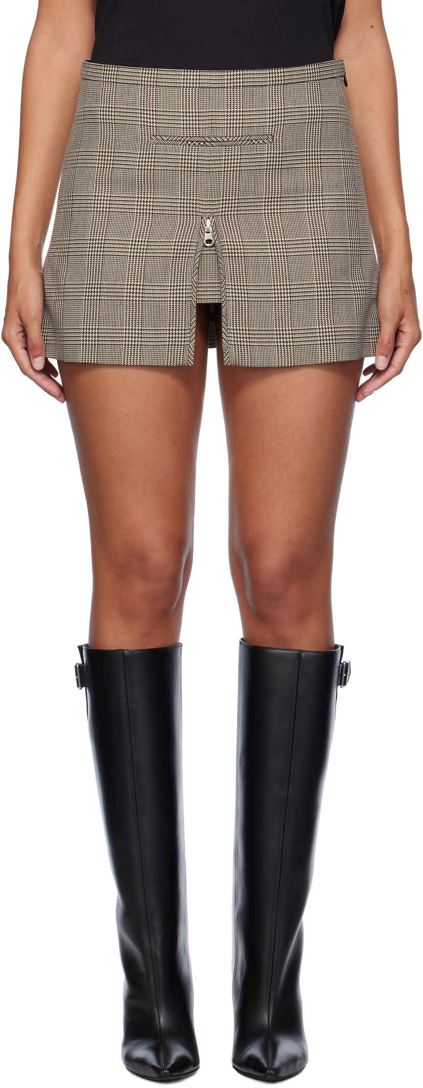 Спідниця Courrèges Tailored Prince Of Wales Miniskirt Коричневий | 324CJU180PL0166