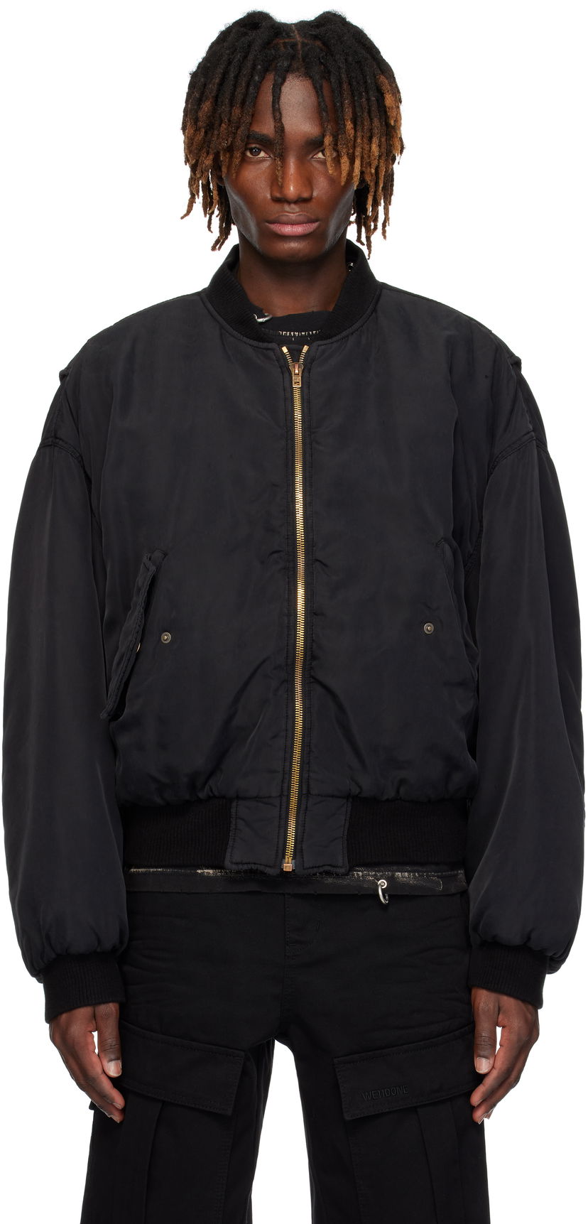 Куртка бомбер We11done We11done Curved Bomber Jacket чорний | WD-JP0-25-005-U-BK
