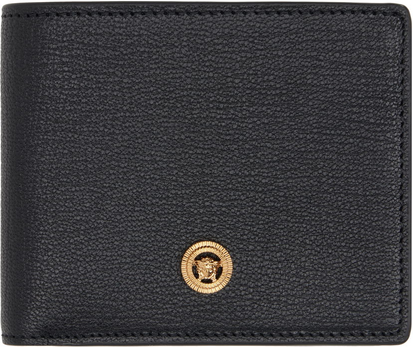 Гаманець Versace Bifold Leather Wallet with Logo Accent чорний | DPU2463_1A10544