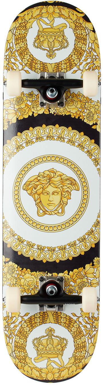 Cкейт Versace Gold & White Barocco Skateboard Жовтий | ZSKATE001_ZWOOD001