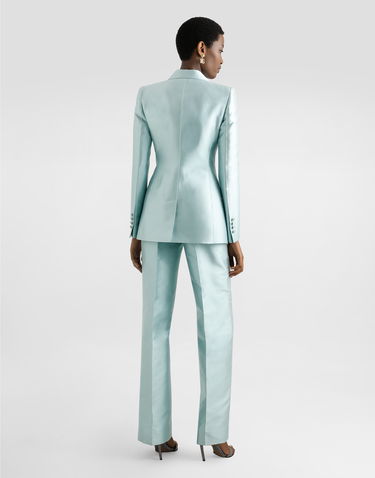 Штани Dolce & Gabbana Dolce & Gabbana Shantung Silk Trousers Бірюзовий | FTDDWTFU1JKB0276, 2