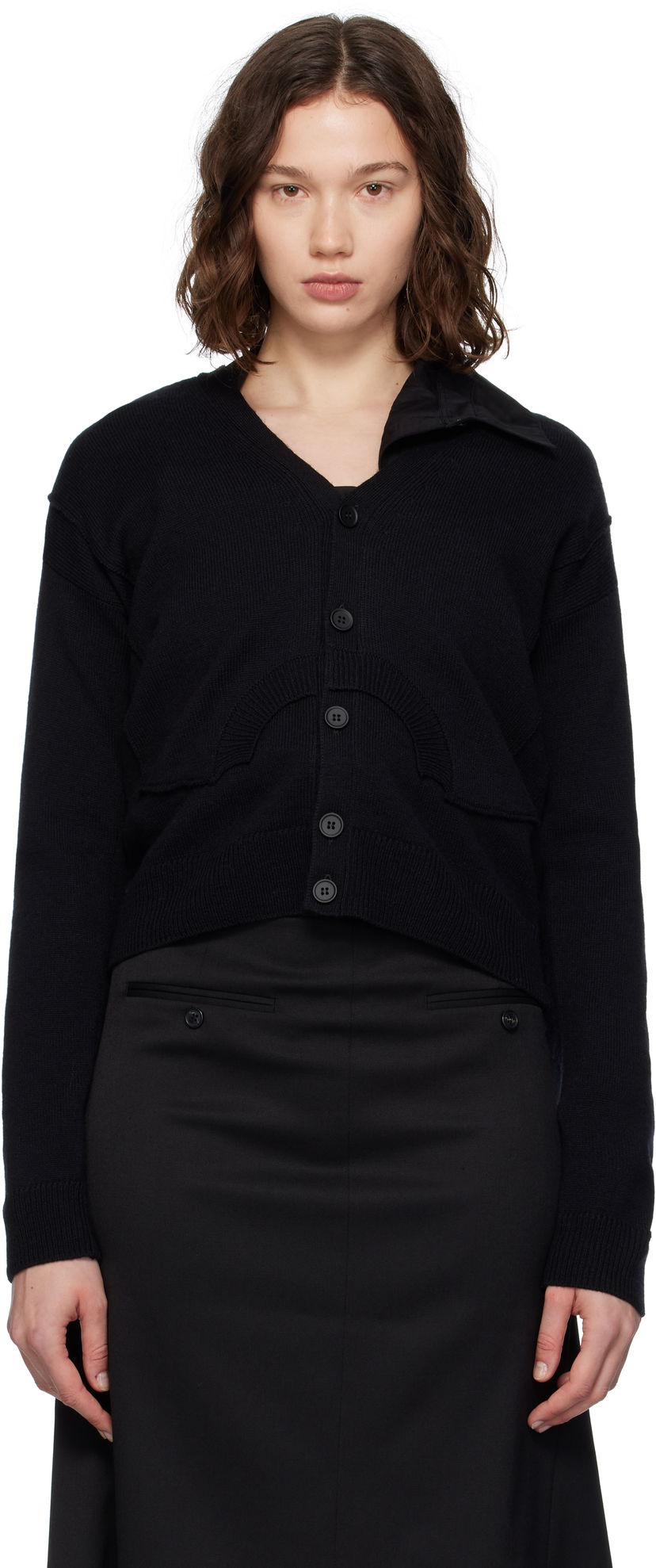 Cветр Maison Margiela MM6 Maison Margiela Wool Knit Cardigan чорний | S52HP0032 M13139