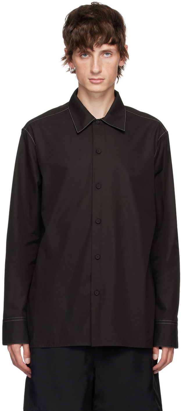 Сорочка Jil Sander Black Contrast Stitching Shirt чорний | J61DL0020_J46192