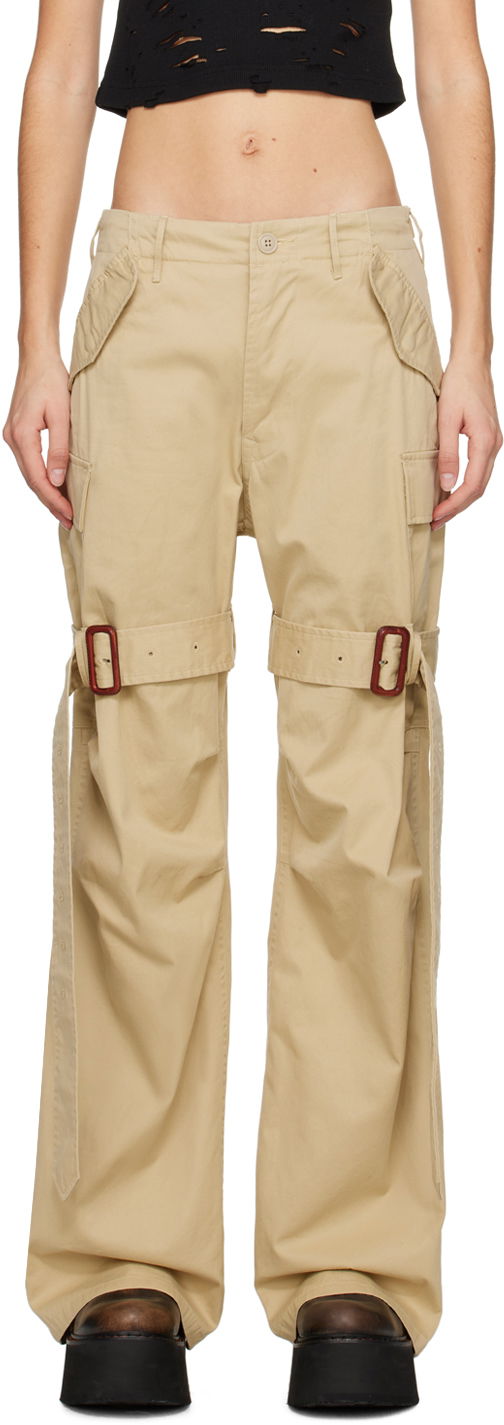 Штани карго R13 R13 Trench Cargo Pants бежевий | R13WR243-R318B