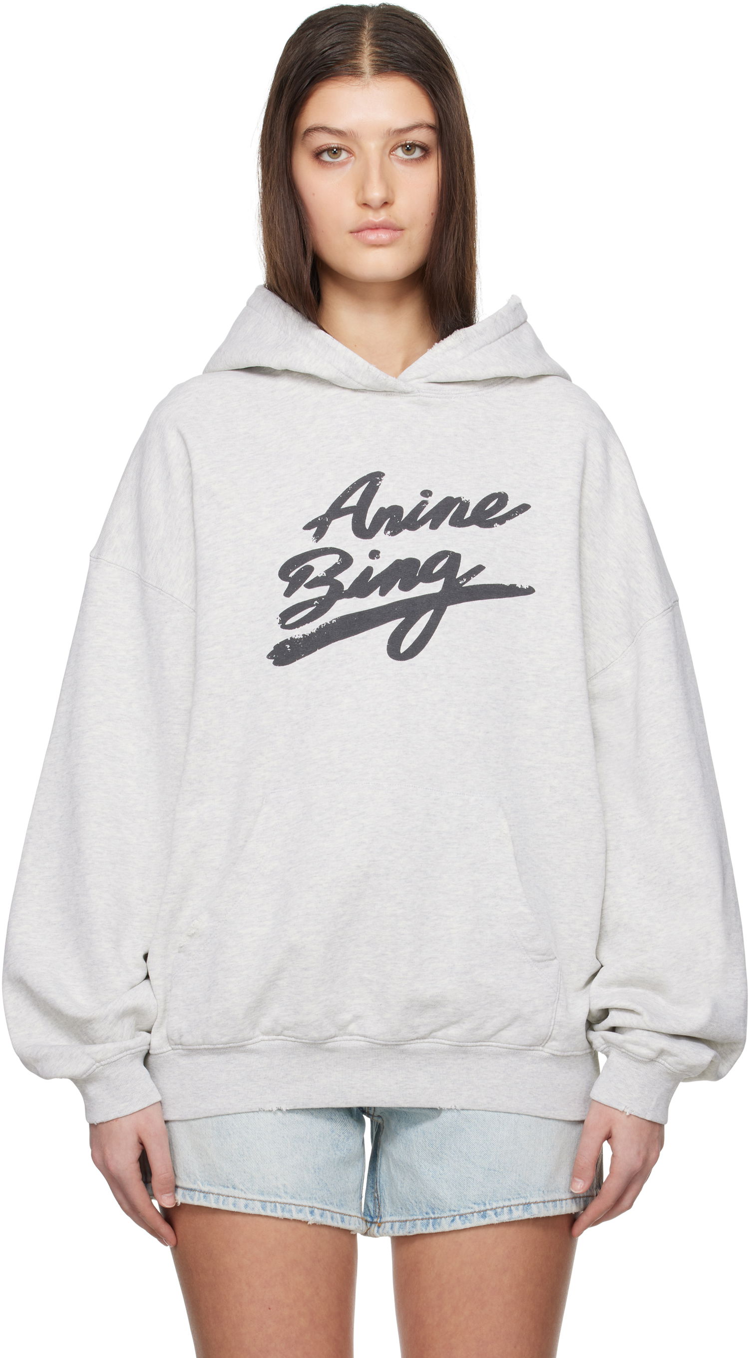 Світшоти Anine Bing Anine Bing Harvey Signature Hoodie Сірий | A-08-10525-GRY1, 0
