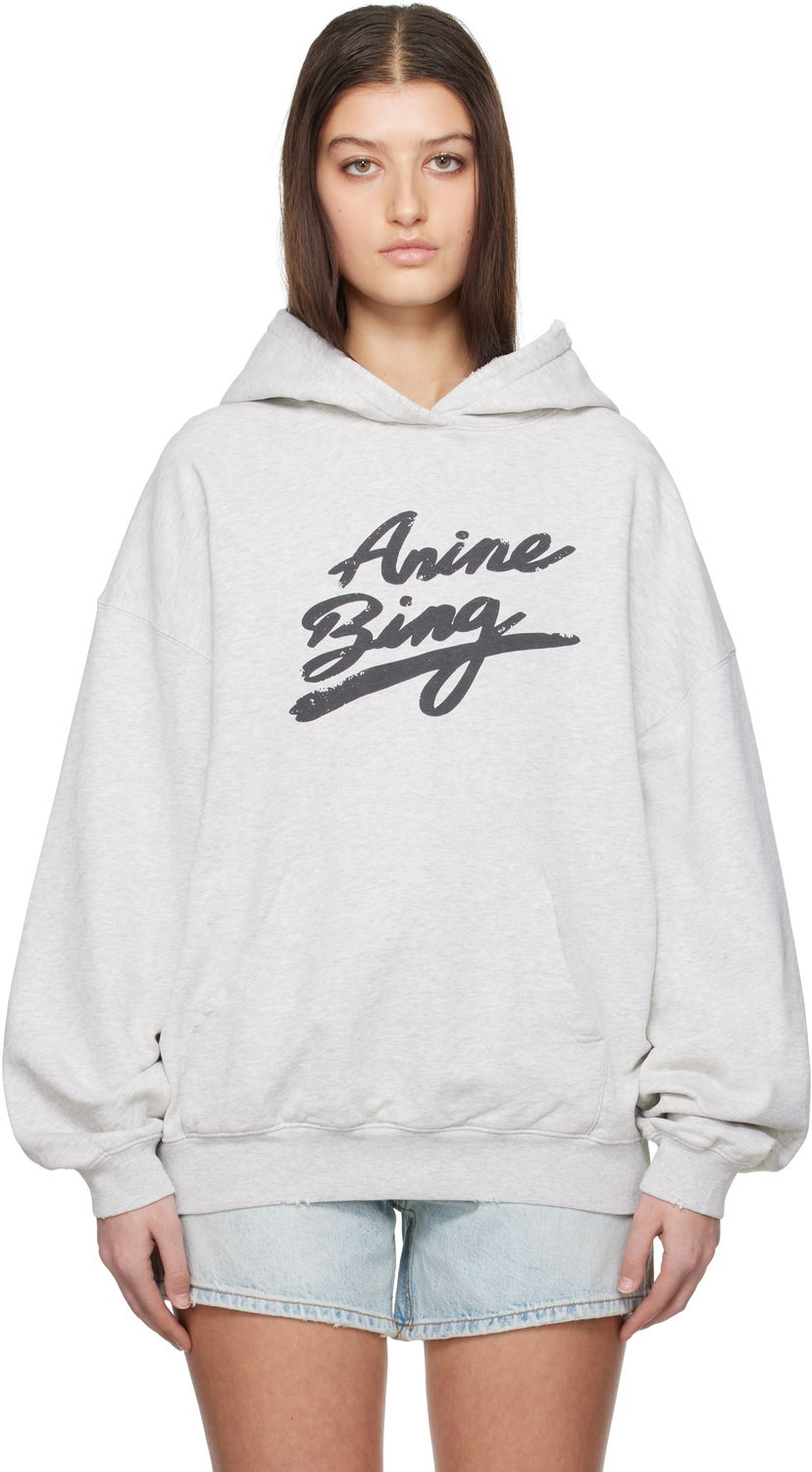 Світшоти Anine Bing Anine Bing Harvey Signature Hoodie Сірий | A-08-10525-GRY1