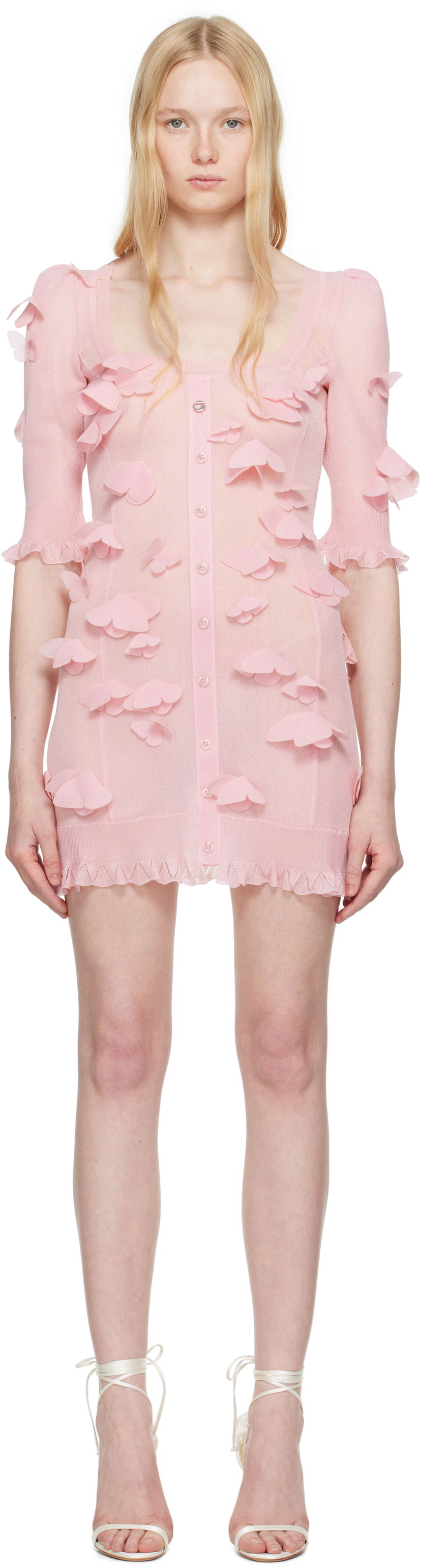 плаття Coperni Coperni Knitted Butterfly Mini Dress Рожевий | COPML143Y3015
