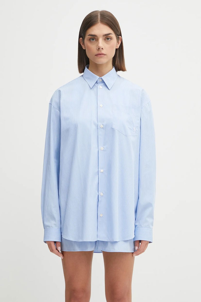 Сорочка Sporty & Rich Sporty & Rich SRC Oversized Relaxed Fit Shirt Синій | SI006602302ST08
