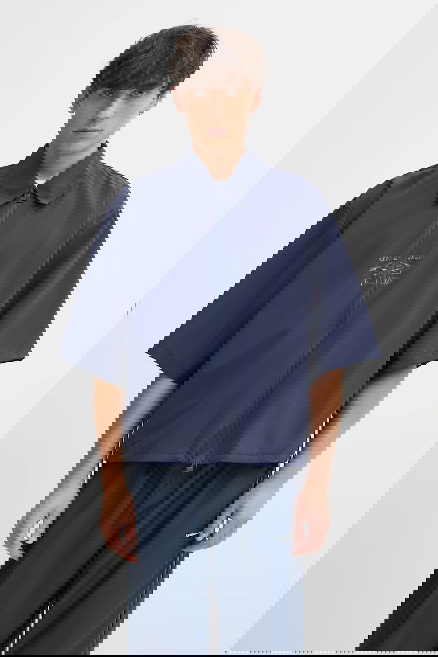 Сорочка Rains Rains x Umbro Relaxed Short-Sleeve Collared Zip-Up Shirt темно-синій | 20910.142, 0